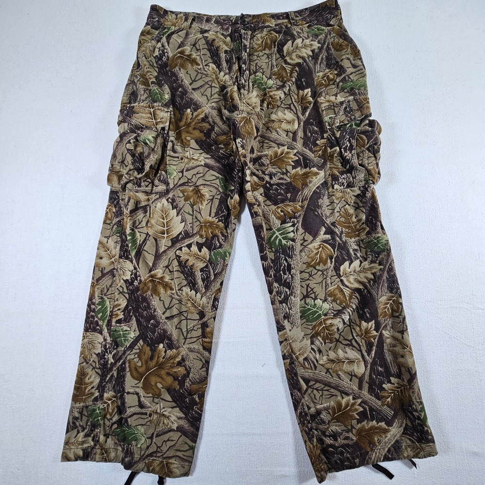 Master Sportsman Cargo Pants Men XL Brown Green Oak Leaf Camo Tactical